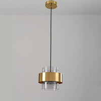 Suspension LED Glamour en Verre et Métal Doré
