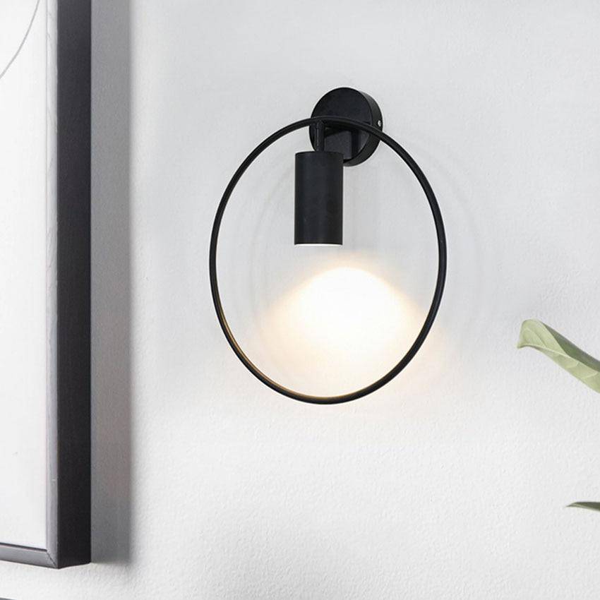 Applique murale LED design – Anneau et cylindre en métal Fly