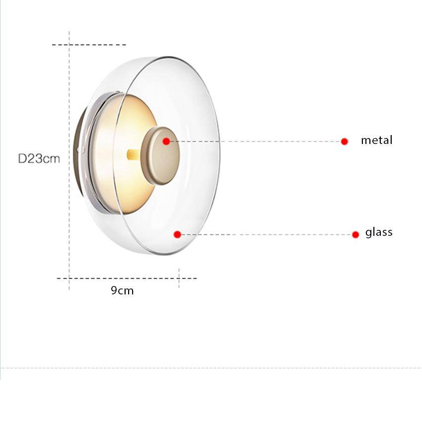 Applique murale LED élégante en verre et métal