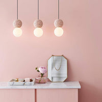 Suspension LED Terrazzo en Boule en Ciment