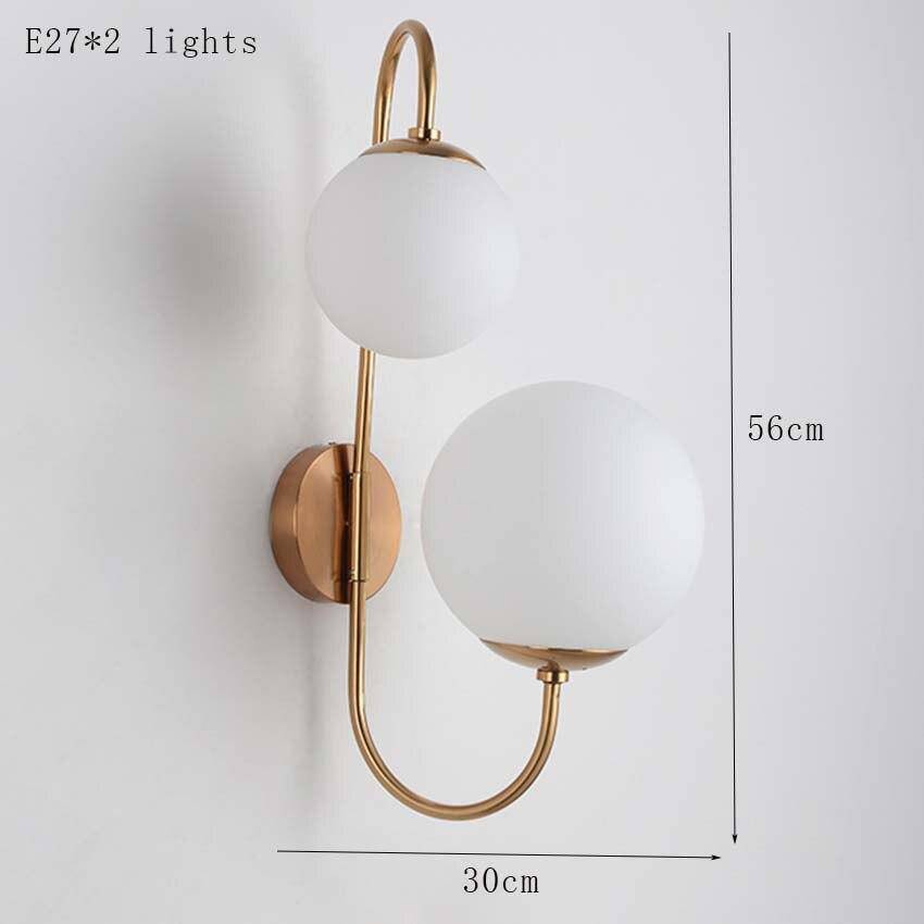 Applique murale LED Double Boule Verre Dorée