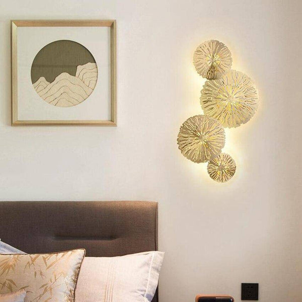 Applique murale LED fleurs dorées ou cuivrées