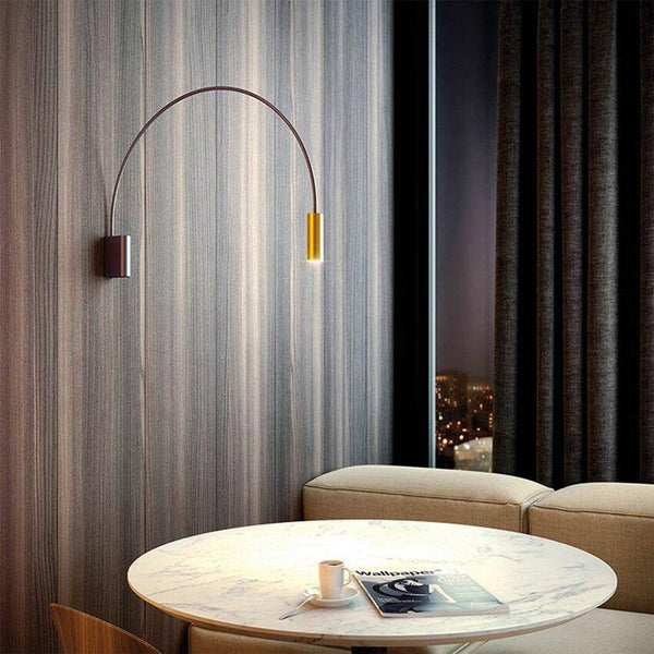 Applique murale LED demi-cercle noir