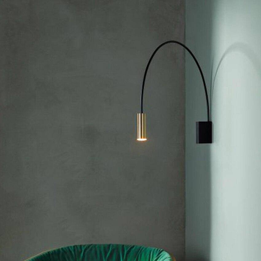 Applique murale LED demi-cercle noir