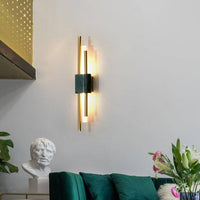 Applique murale LED en marbre et or