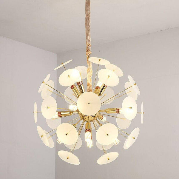 Lustre doré design avec plaques rondes fumées'aLuxury