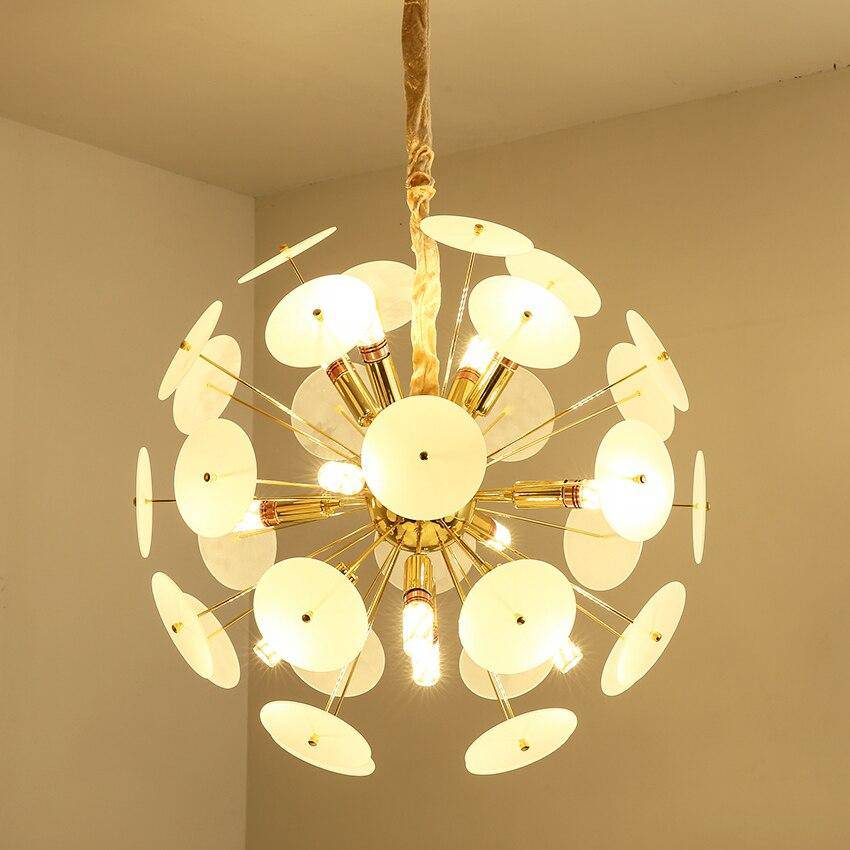 Lustre doré design avec plaques rondes fumées'aLuxury