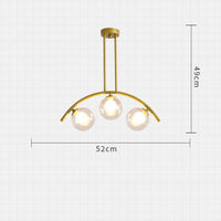 Lustre Luxury LED Bras Doré et Boules en Verre