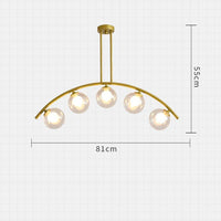 Lustre Luxury LED Bras Doré et Boules en Verre