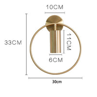 Applique murale LED design – Anneau et cylindre en métal Fly