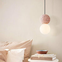 Suspension LED Terrazzo en Boule en Ciment