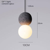 Suspension LED Terrazzo en Boule en Ciment