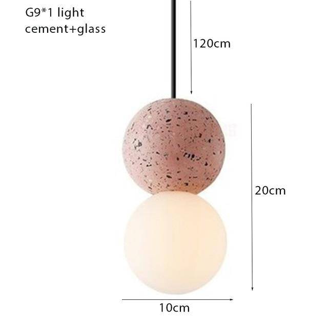Suspension LED Terrazzo en Boule en Ciment
