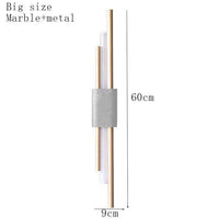 Applique murale LED en marbre et or