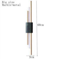 Applique murale LED en marbre et or