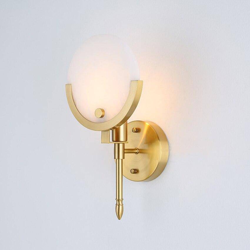 Applique murale LED Luxe en métal doré et marbre