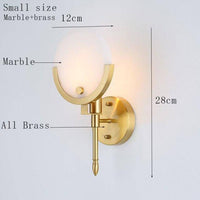 Applique murale LED Luxe en métal doré et marbre