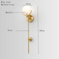 Applique murale LED Luxe en métal doré et marbre