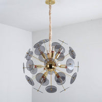 Lustre doré design avec plaques rondes fumées'aLuxury
