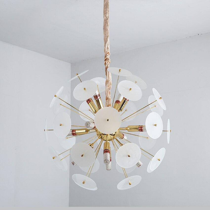 Lustre doré design avec plaques rondes fumées'aLuxury