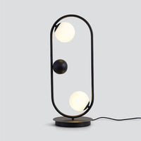 Lampe de chevet design Loft avec LED et anneau métallique