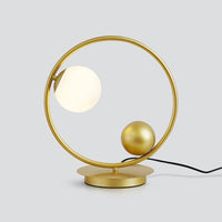 Lampe de chevet design Loft avec LED et anneau métallique