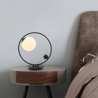 Lampe de chevet design Loft avec LED et anneau métallique