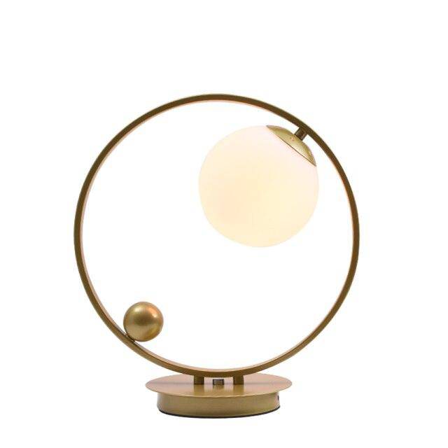 Lampe de chevet design Loft avec LED et anneau métallique
