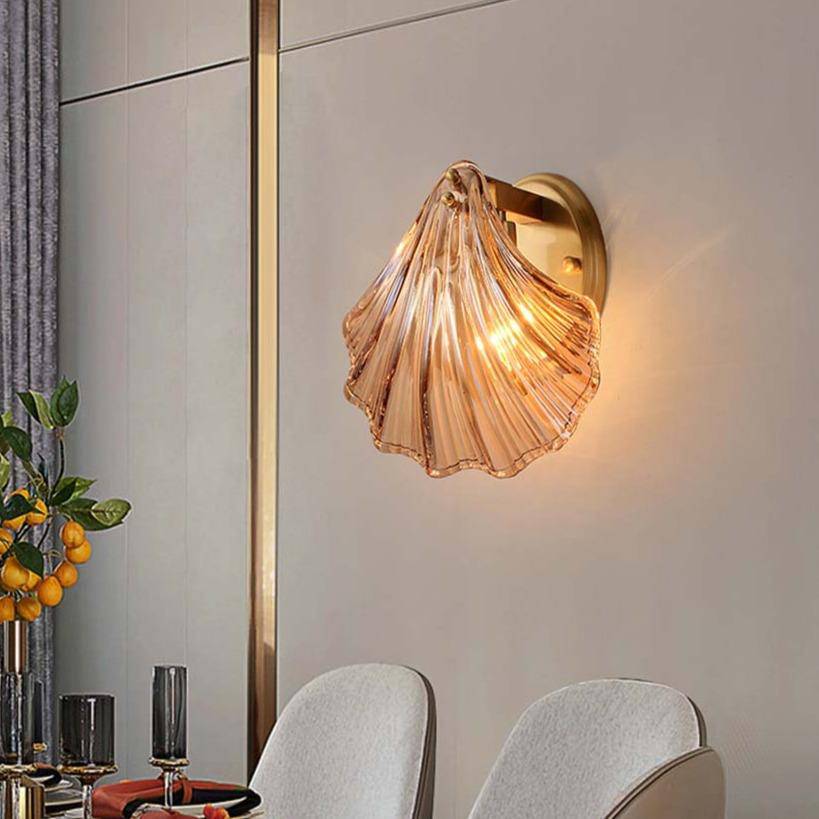 Applique murale vintage LED "Coquillage Glass"