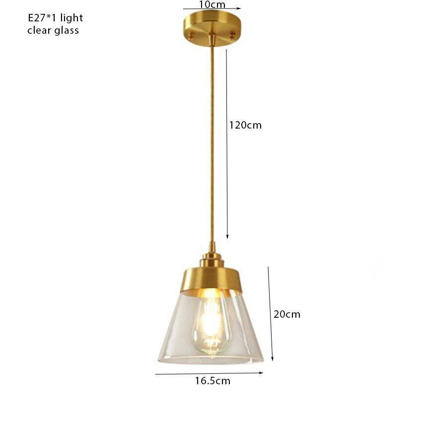 Suspension design LED dorée et abat-jour en verre - Luxe illuminé