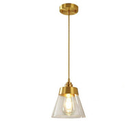 Suspension design LED dorée et abat-jour en verre - Luxe illuminé