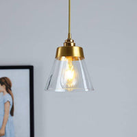 Suspension design LED dorée et abat-jour en verre - Luxe illuminé