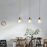 Suspension design LED dorée et abat-jour en verre - Luxe illuminé