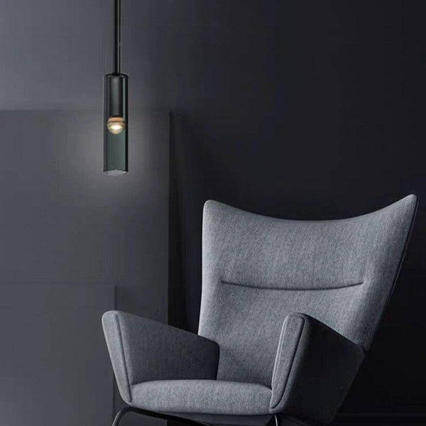Suspension à LED cylindrique en verre cristal FlyLux.