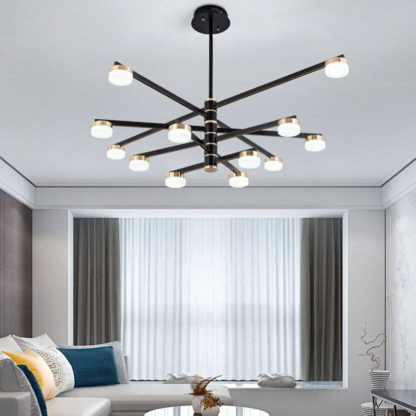 Lustre Luxe avec Bras LED Dorés