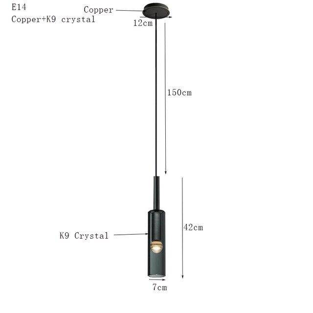 Suspension à LED cylindrique en verre cristal FlyLux.