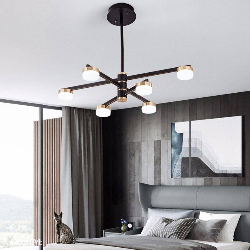 Lustre Luxe avec Bras LED Dorés