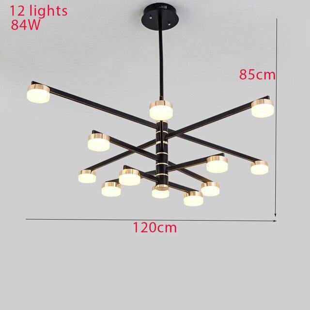 Lustre Luxe avec Bras LED Dorés