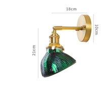 Applique murale rétro LED dorée verre émeraude