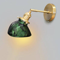 Applique murale rétro LED dorée verre émeraude