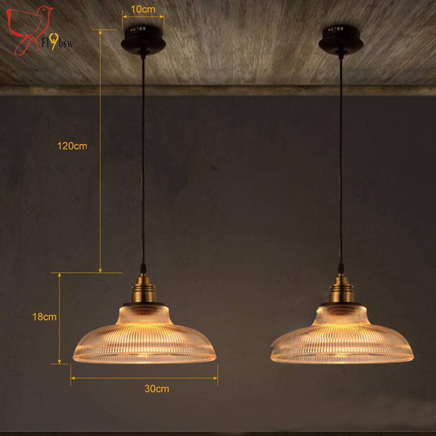 Suspension Loft Vintage en verre et doré