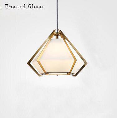 Suspension Diamond - Design Géométrique en Doré et Verre Coloré