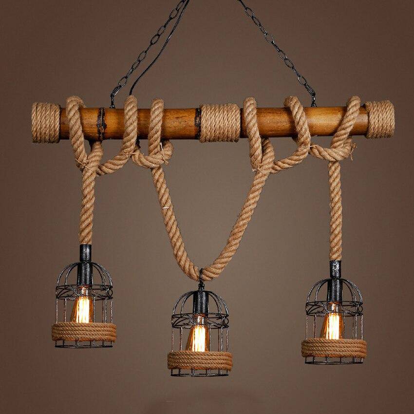 Luminaire Rustic Wood & Metal LED Suspension