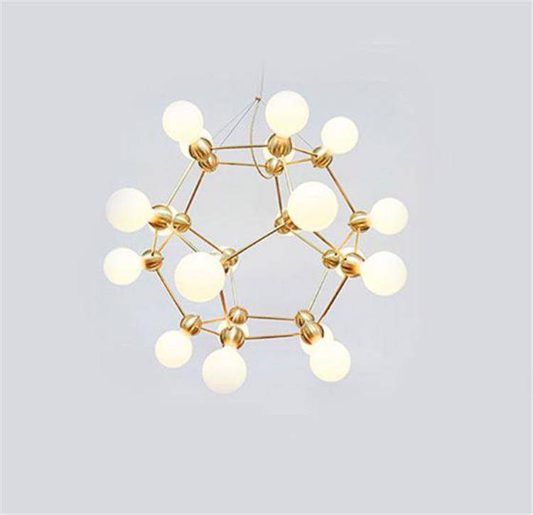 Lustre Molecule Doré Geo-Branché