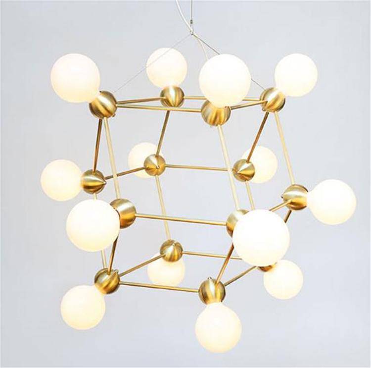 Lustre Molecule Doré Geo-Branché