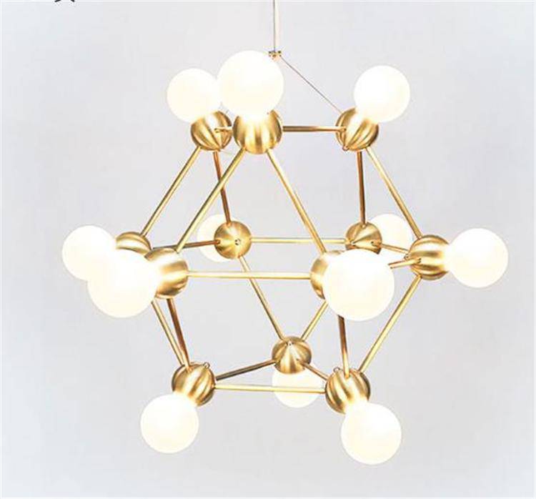 Lustre Molecule Doré Geo-Branché