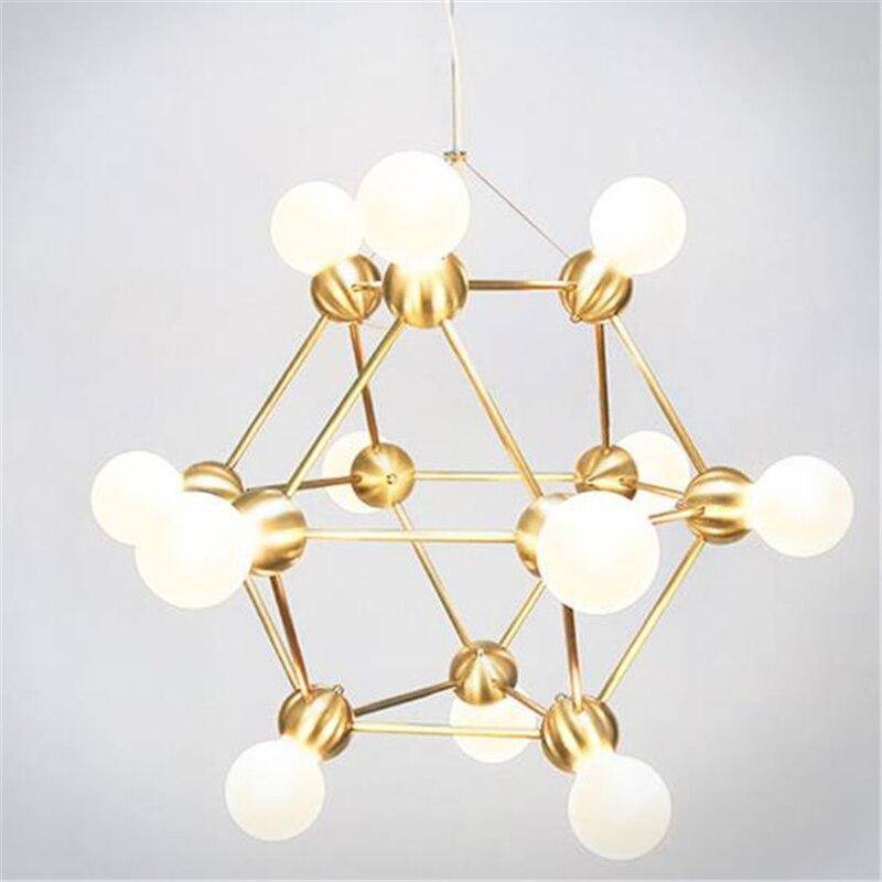 Lustre Molecule Doré Geo-Branché