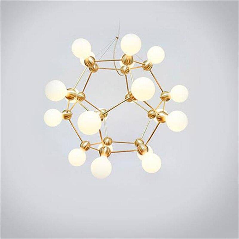 Lustre Molecule Doré Geo-Branché