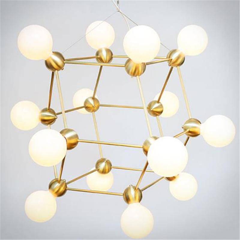Lustre Molecule Doré Geo-Branché