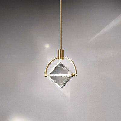 Suspension LED Luxury avec rond doré et cristal de verre